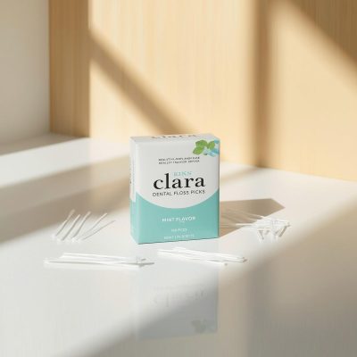 Tăm Chỉ Nha Khoa Clara Kiss (Hương Dâu – Hộp 50 Cây) Mô phỏng