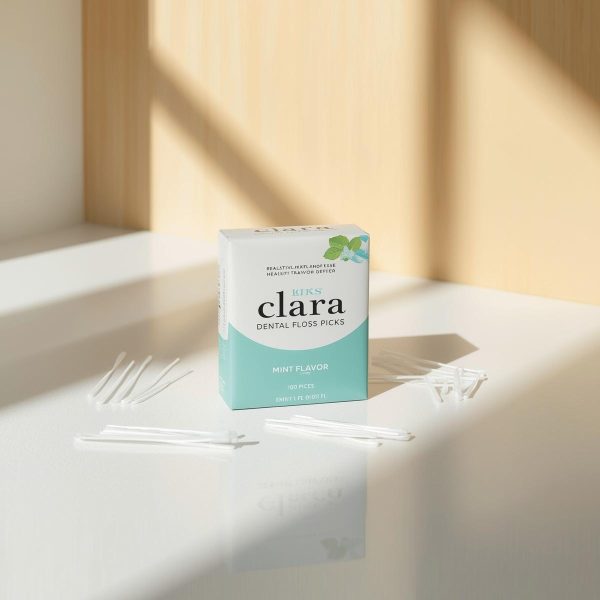 Tăm Chỉ Nha Khoa Clara Kiss (Hương Dâu – Hộp 50 Cây) Mô phỏng