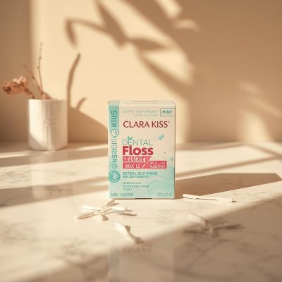 Tăm Chỉ Nha Khoa Clara Kiss (Hương Bạc Hà – Hộp 100 Cây)